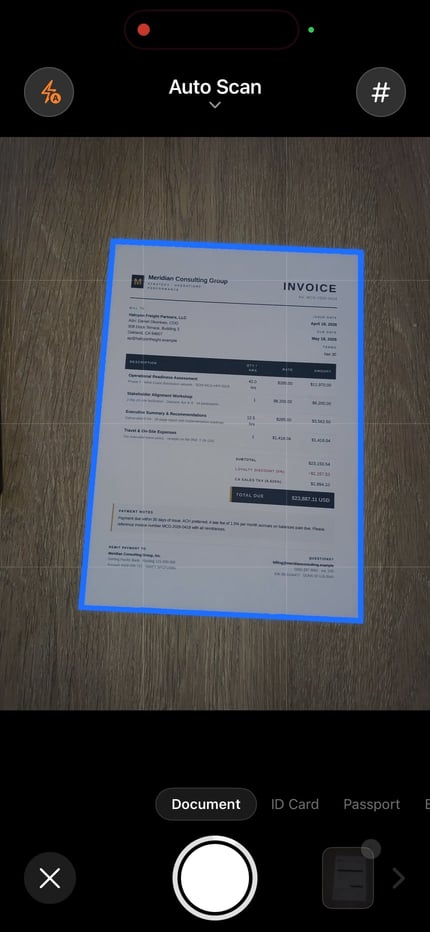 ScanLens QR scanner on iPhone reading a code and showing the decoded fields